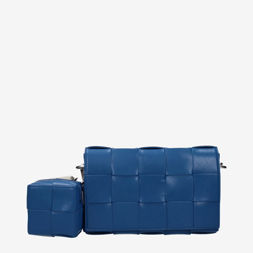 Bottega Veneta Crossbody Bags Men Leather Blue/Deep Pacific