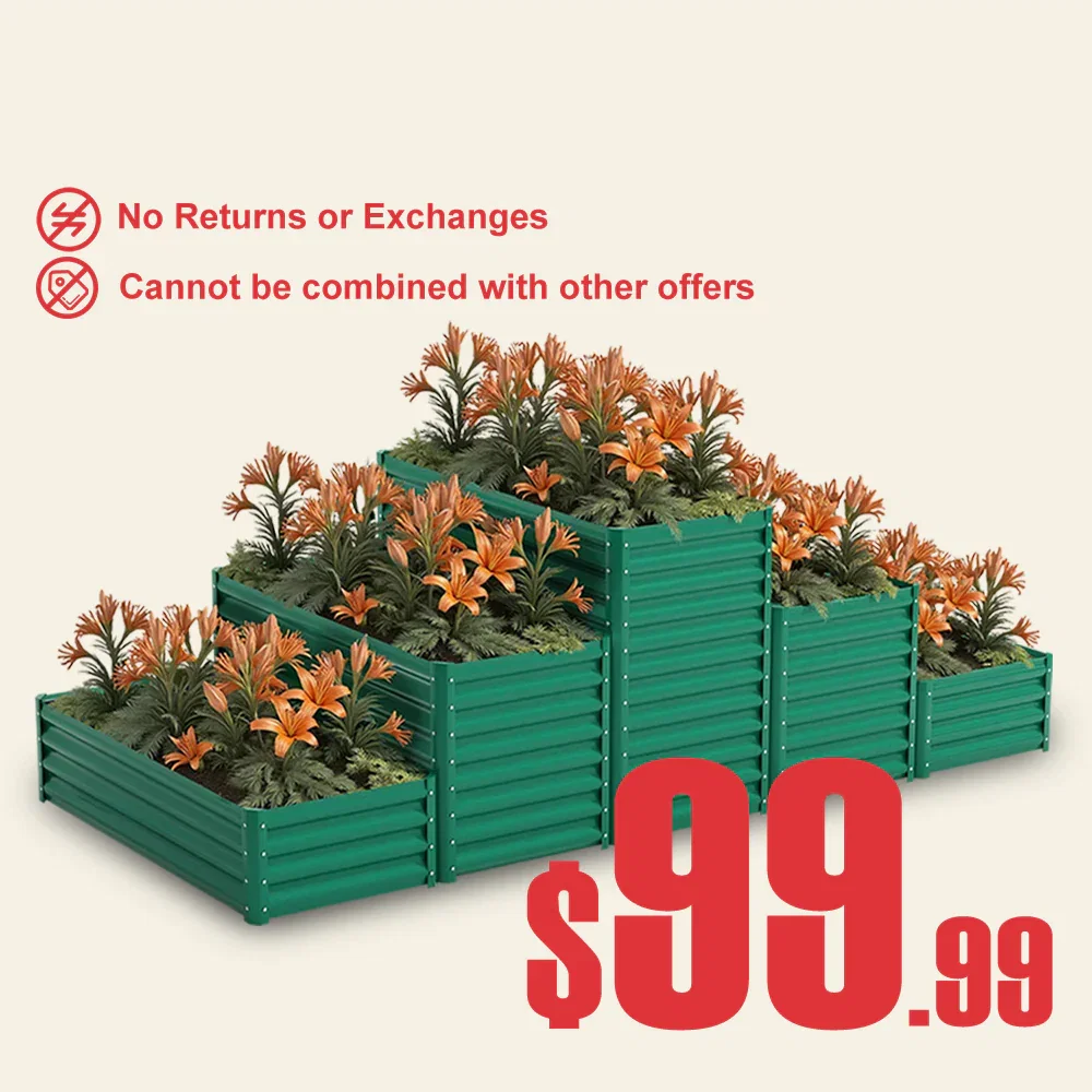 Image of 36'' Tall Tiered Galvanized Raised Garden Bed