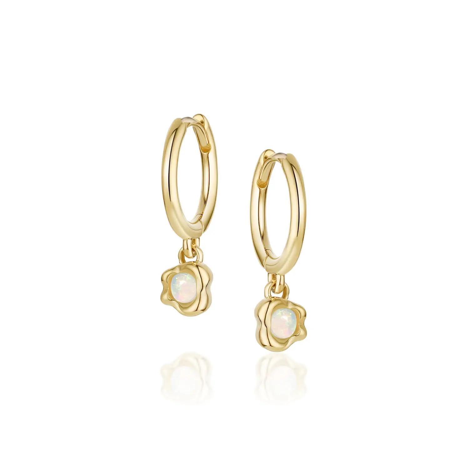 Image of Abstract Bezel Opal Hoops