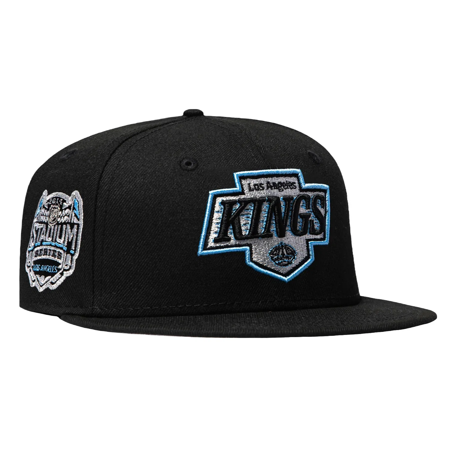 Image of New Era 59Fifty Los Angeles Kings 2014 Stadium Series Patch Light Blue UV Hat - Black