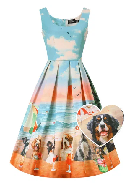 Dolly & Dotty Beach Dog Bark Club 50's Swing Jurk