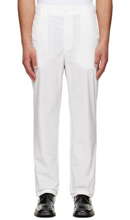 White Straight Fitted Active Trousers - LII