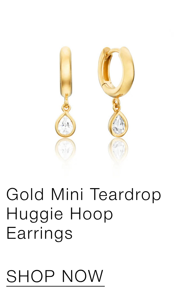 Gold Mini Teardrop Huggie Hoop Earrings