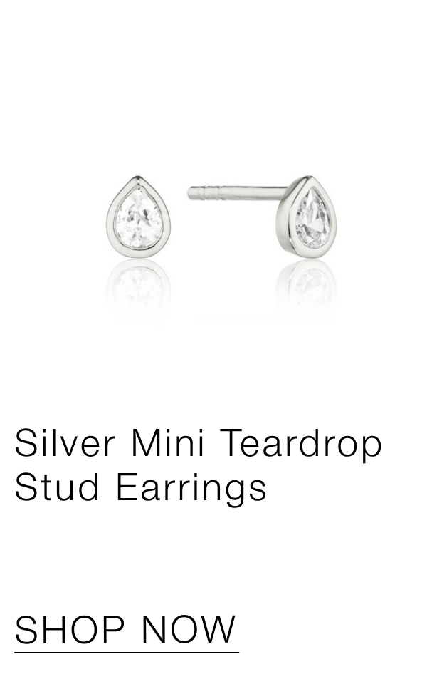 Silver Mini Teardrop Stud Earrings