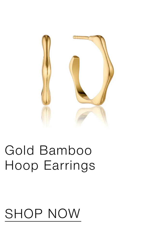 Gold Bamboo Hoop Earrings