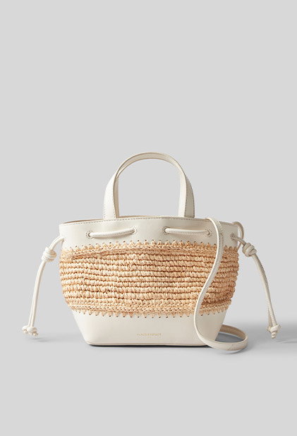 Panier mini Alban raphia cuir