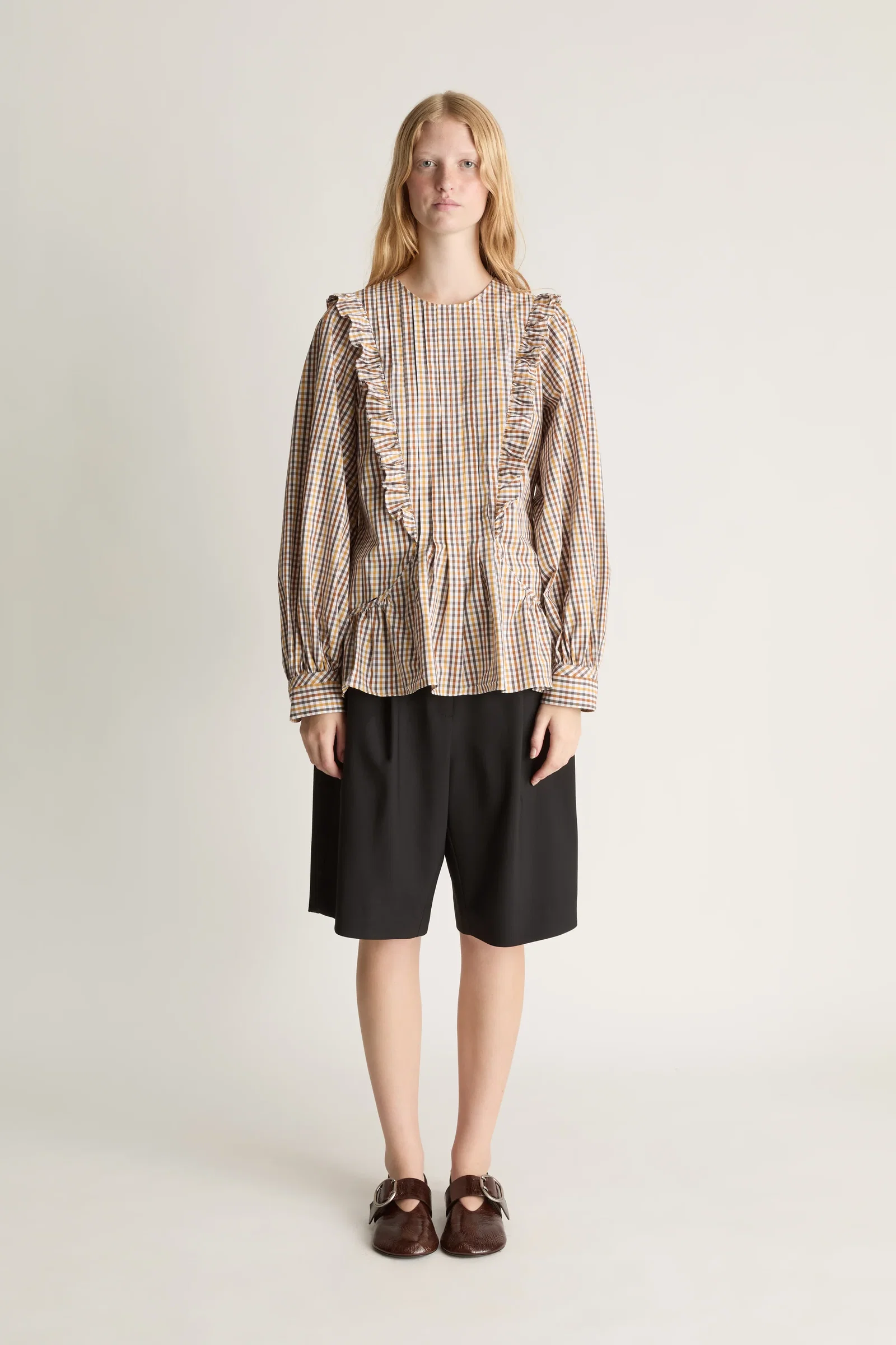 Image of Christie Poplin Check Blouse