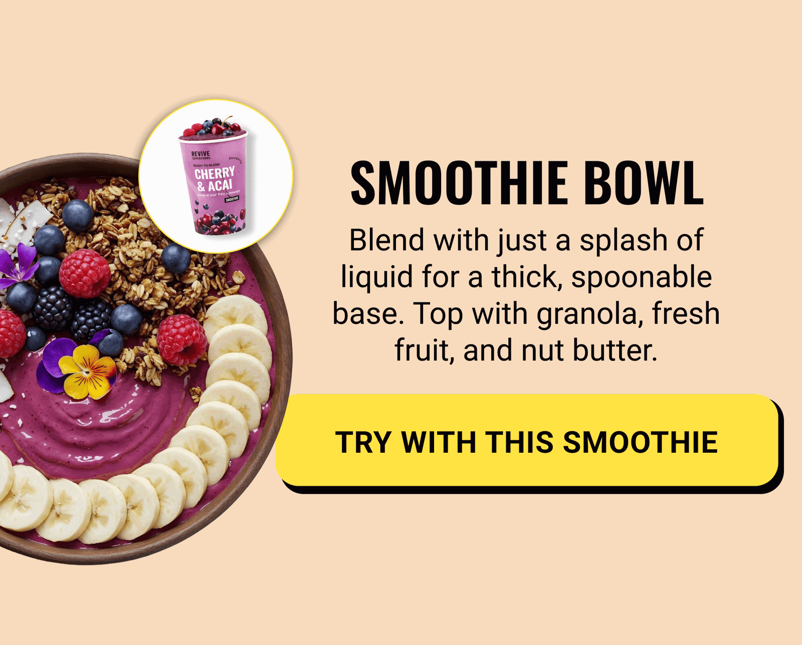 Smoothie bowl with Cherry & Açai Smoothie