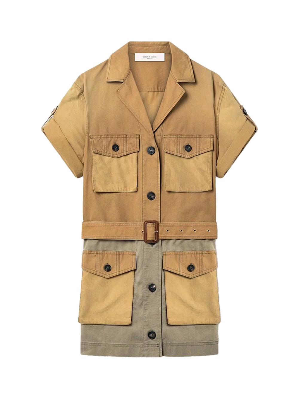 Golden Goose Safari Dress Beige Green