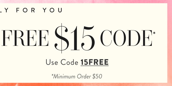 Free $15 Code with 15FREE