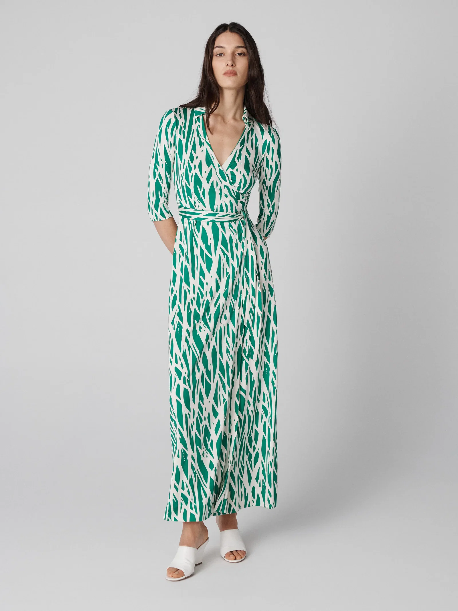 Image of Abigail Silk Jersey Maxi Wrap Dress