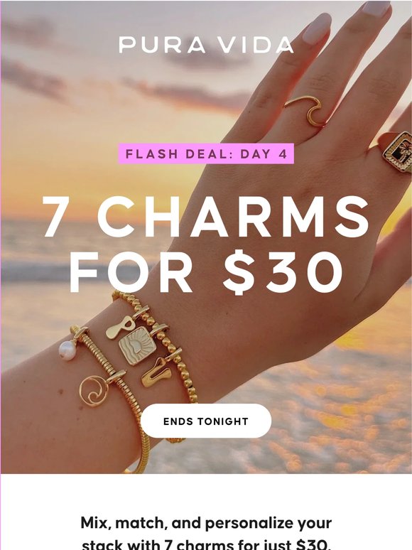 7 charms. $30. We've never done this before.