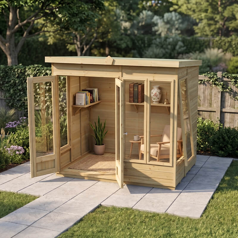 Image of 7' x 5' Forest Timberdale Double Door Pent Summer House