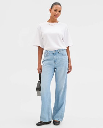 Imogen denim mid rise wide leg jeans