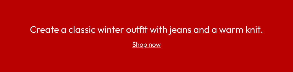 Create a classic winter outfit with jeans and a warm knit.