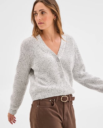 Australian Cotton blend v-neck knit cardigan