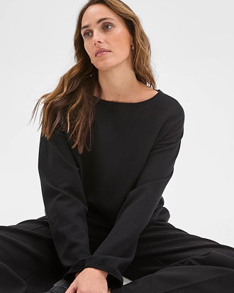 Preview boat neck wide sleeve knit jumper