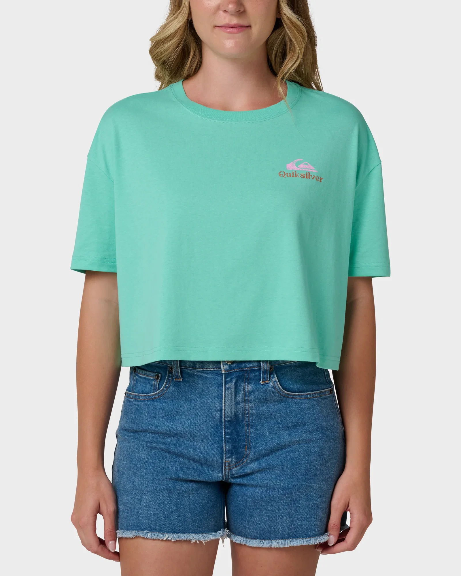 Image of Surf Sun Smile Short Sleeve Cropped Boyfriend T-Shirt