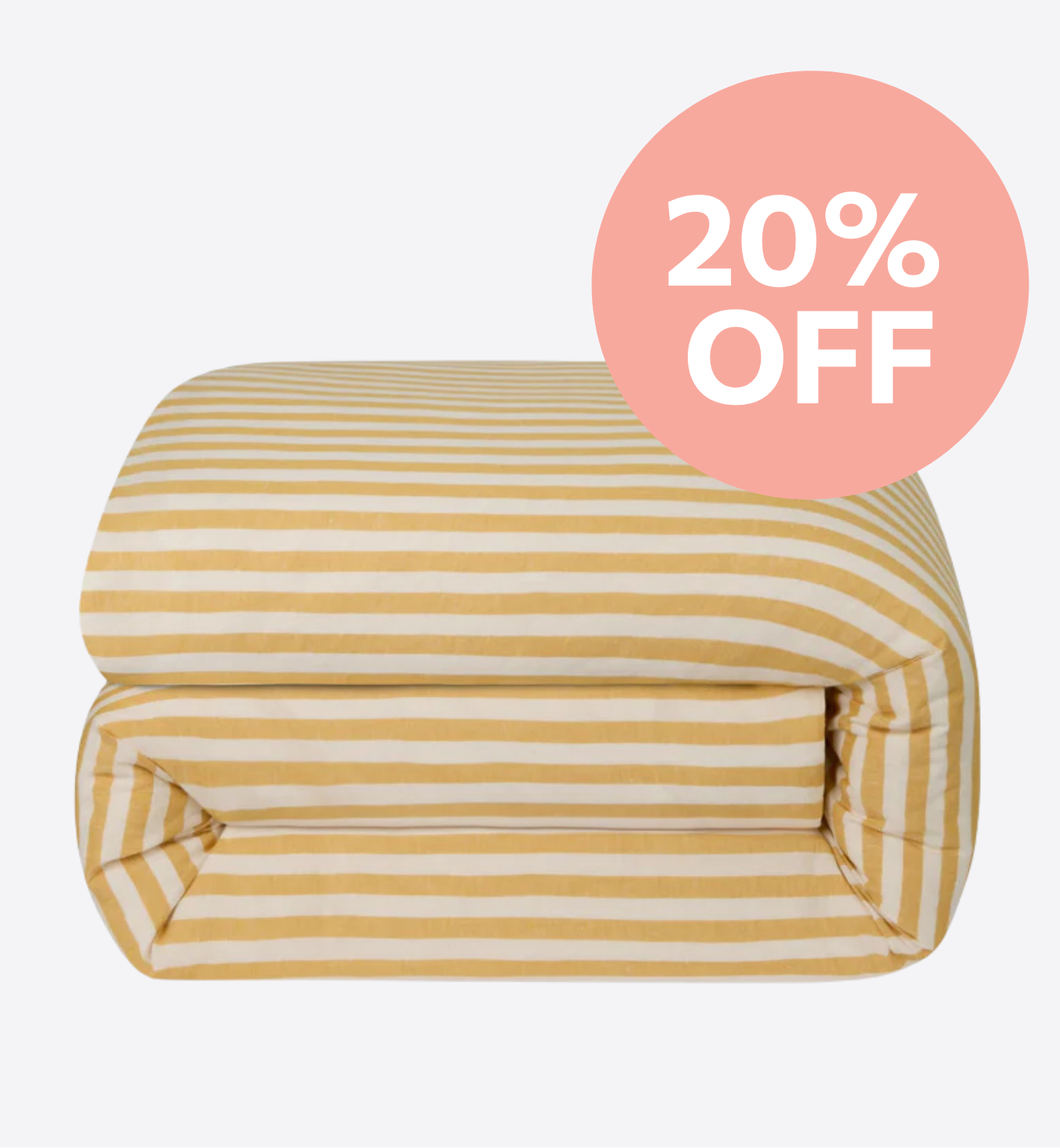 Honey Pembroke Stripe Linen Blend Duvet Cover