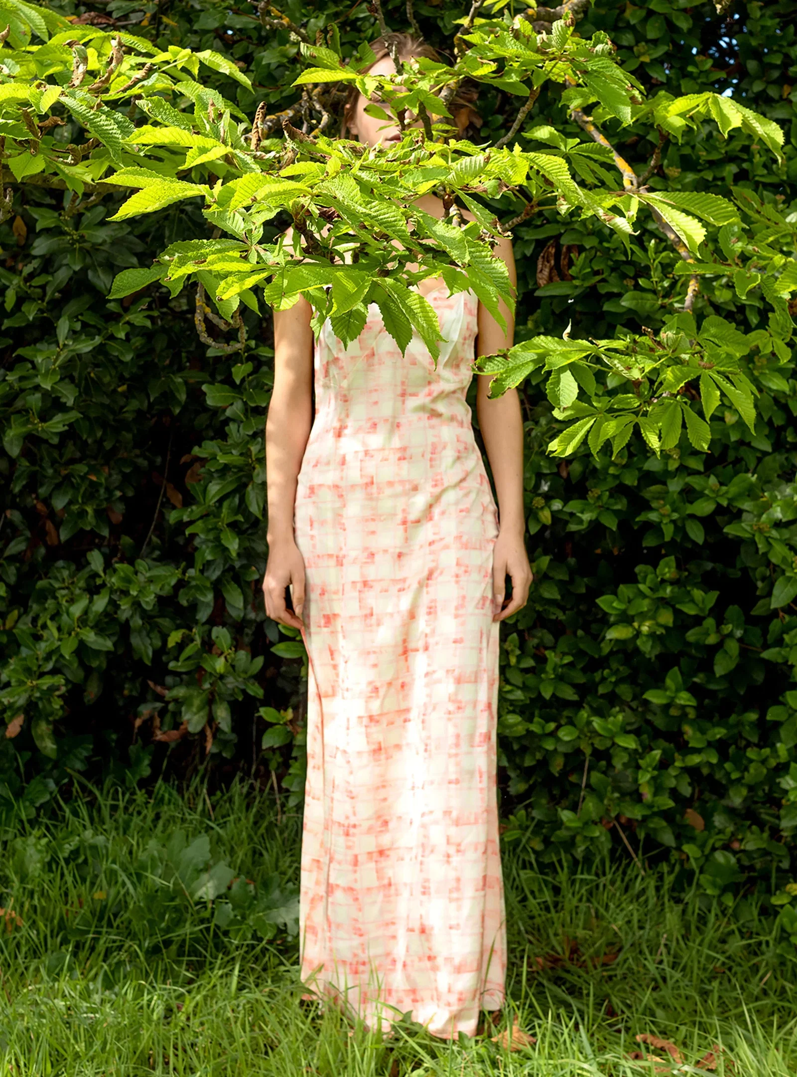 Image of Robe longue imprimée orange