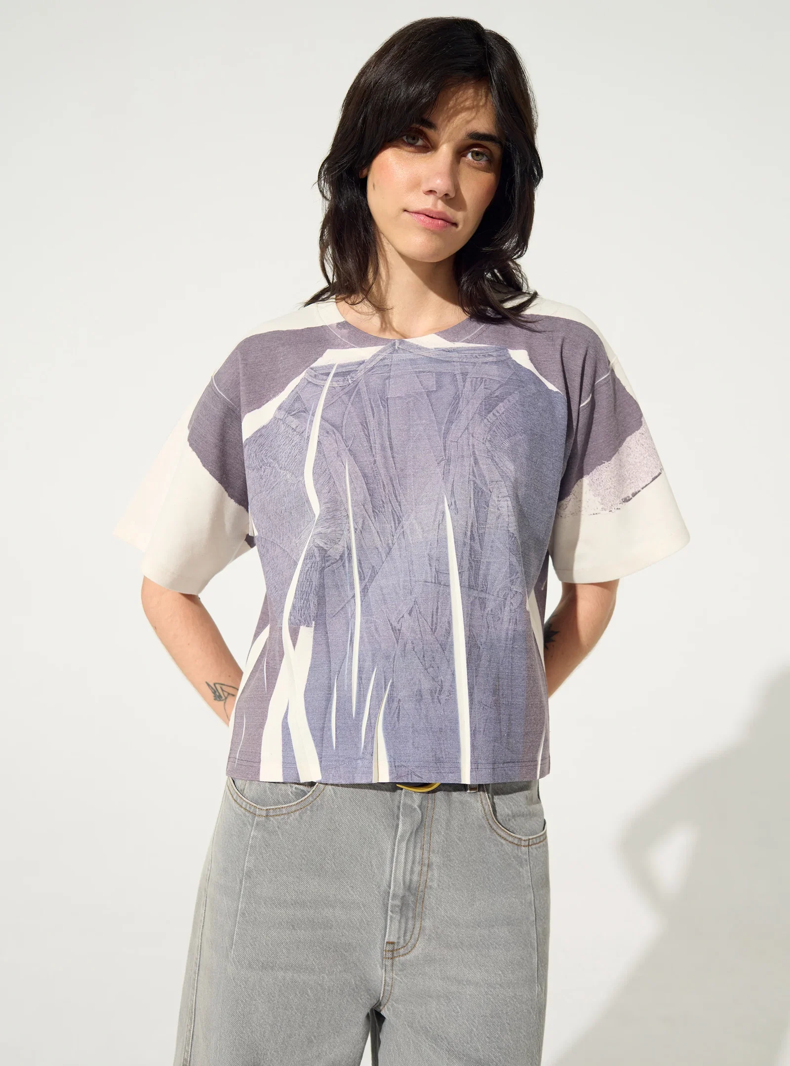 Image of T-shirt ajusté sublimé bleu