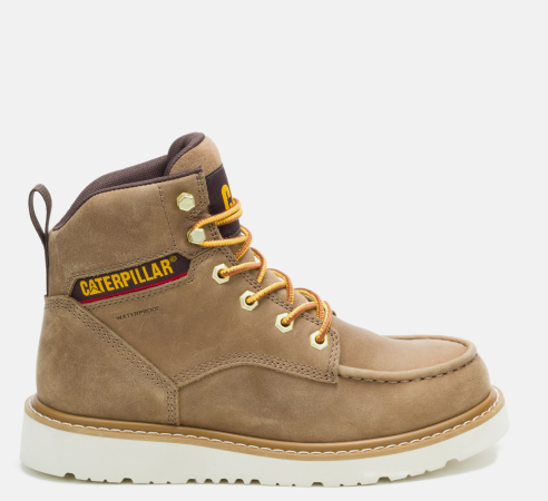 CAT Footwear - Women's Reclaimer Wedge Waterproof Work Boot  - Sand colorway.