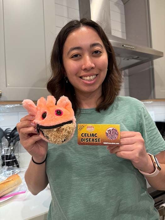 Celiac Disease plush in hand