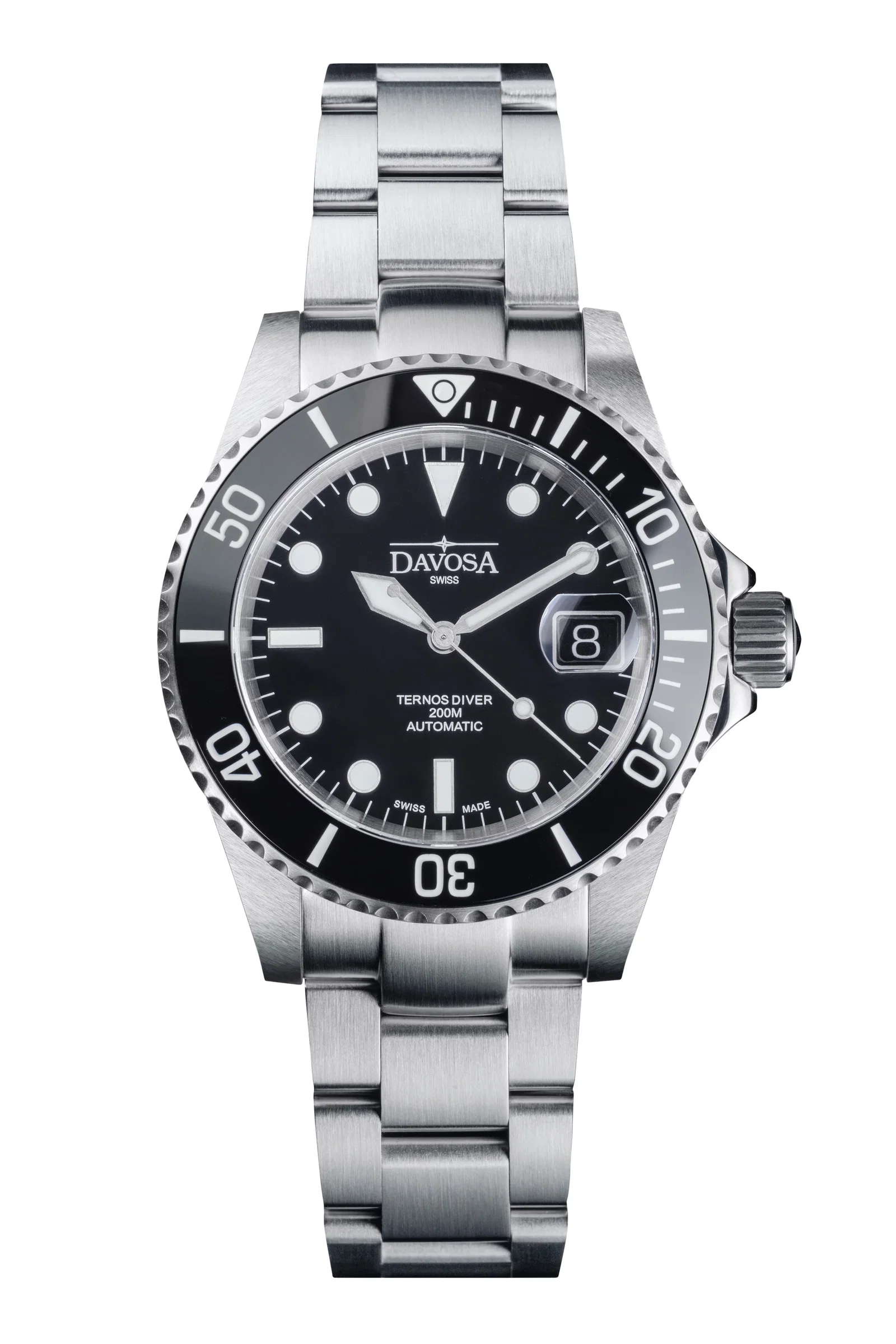 Ternos Ceramic Automatic 200m Swiss-Made Black Unisex Diver Watch 161.552.50 With Loupe