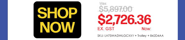 Shop Now LH75WADWLGCXXY + Trolley + 842D4AA - Was $5,897 Now $2,726.36 Ex GST