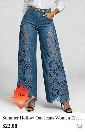 Summer Hollow Out Jeans Women...