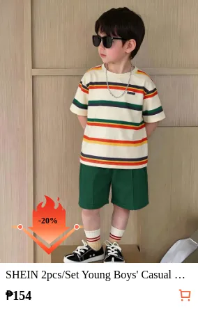 SHEIN 2pcs/Set Young Boys Casual...
