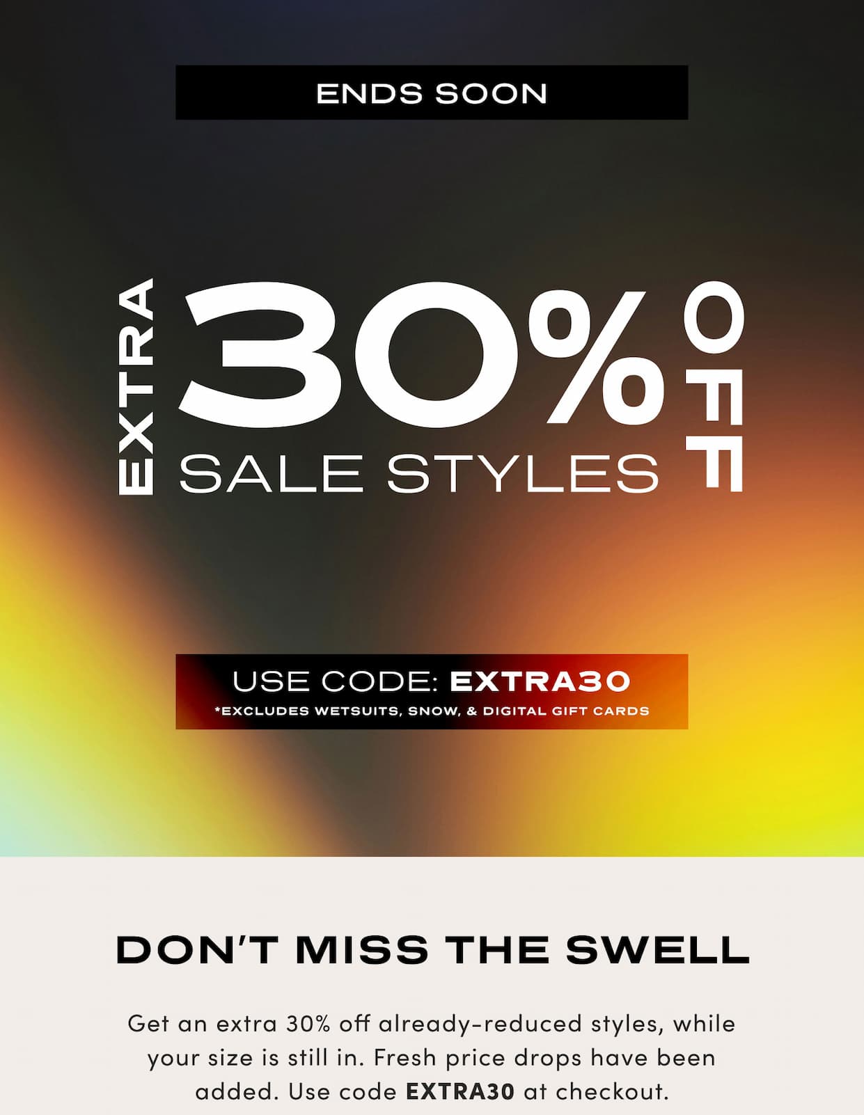 Ends Soon - Extra 30% Off Sale Styles - Used Code: EXTRA30
