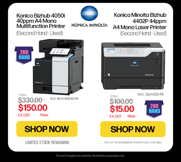 Shop Now 2nd Hand Refurbished Konica Printers - Limited Stock