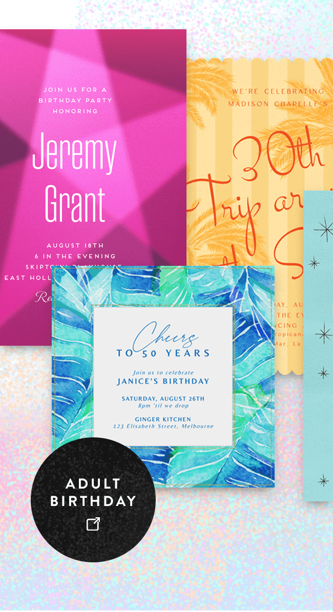 Browse Adult Birthday Invitations.