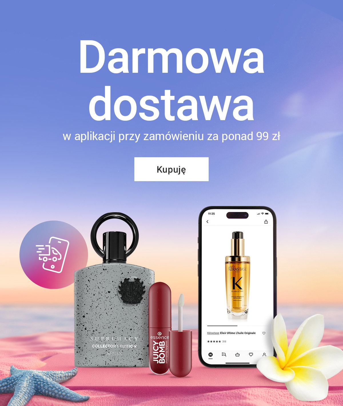 Darmowa dostawa w aplikacji przy zamówieniu za ponad 99 zł