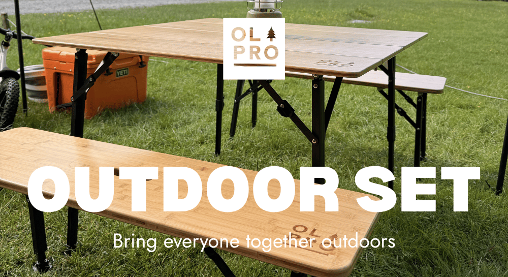 Outdoor bamboo set