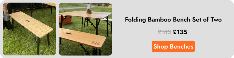 Folding Bamboo Bench Set of Two