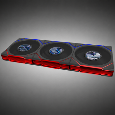 Lian Li UNI FAN TL LCD FLEX Wireless Lüfter, ARGB und LCD - Reverse Blade 120mm, schwarz, 3er-Pack mit Controller