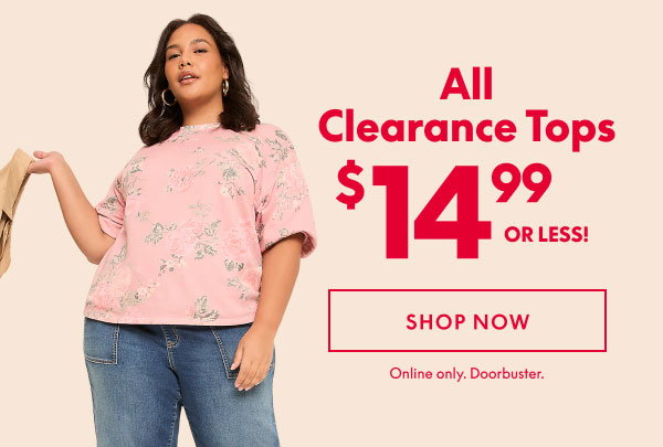 Clearance Tops $14.99 or less