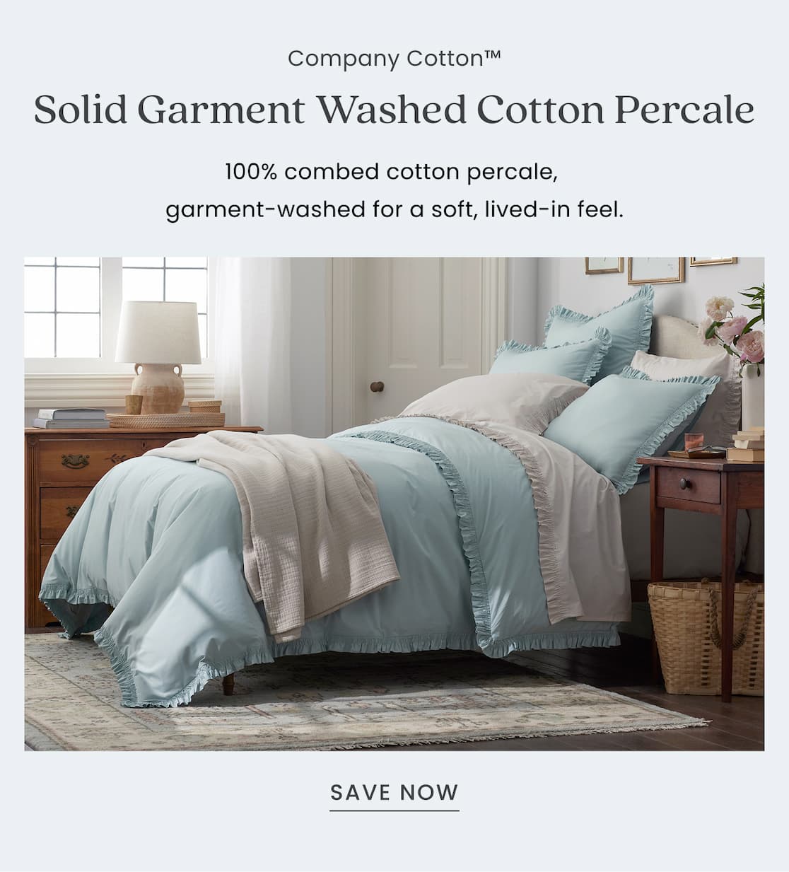 Solid Garment Washed Cotton Percale