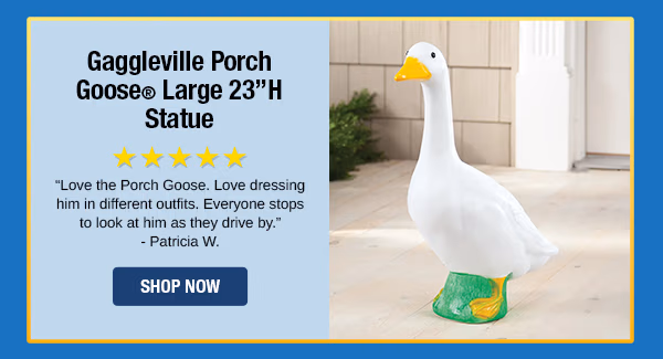 Gaggleville Porch Goose® Large 23”H Statue