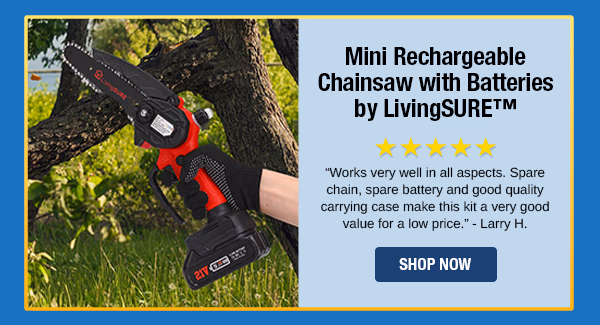 Mini Rechargeable Chainsaw with Batteries by LivingSURE™