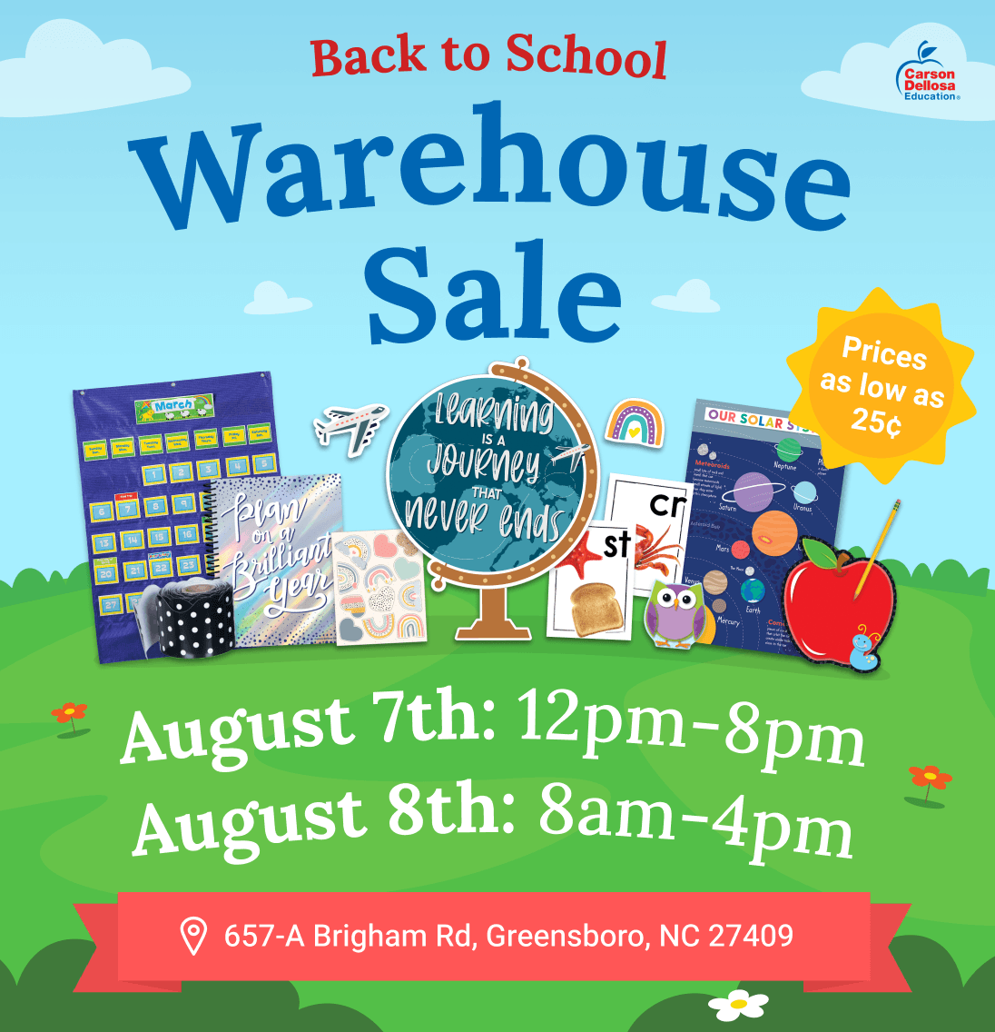Warehouse Sale. Friday, August 9-10, 2024