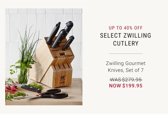 Up to 40% off Select Zwilling Cutlery