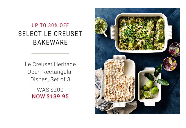 Up to 30% off Select Le Creuset Bakeware