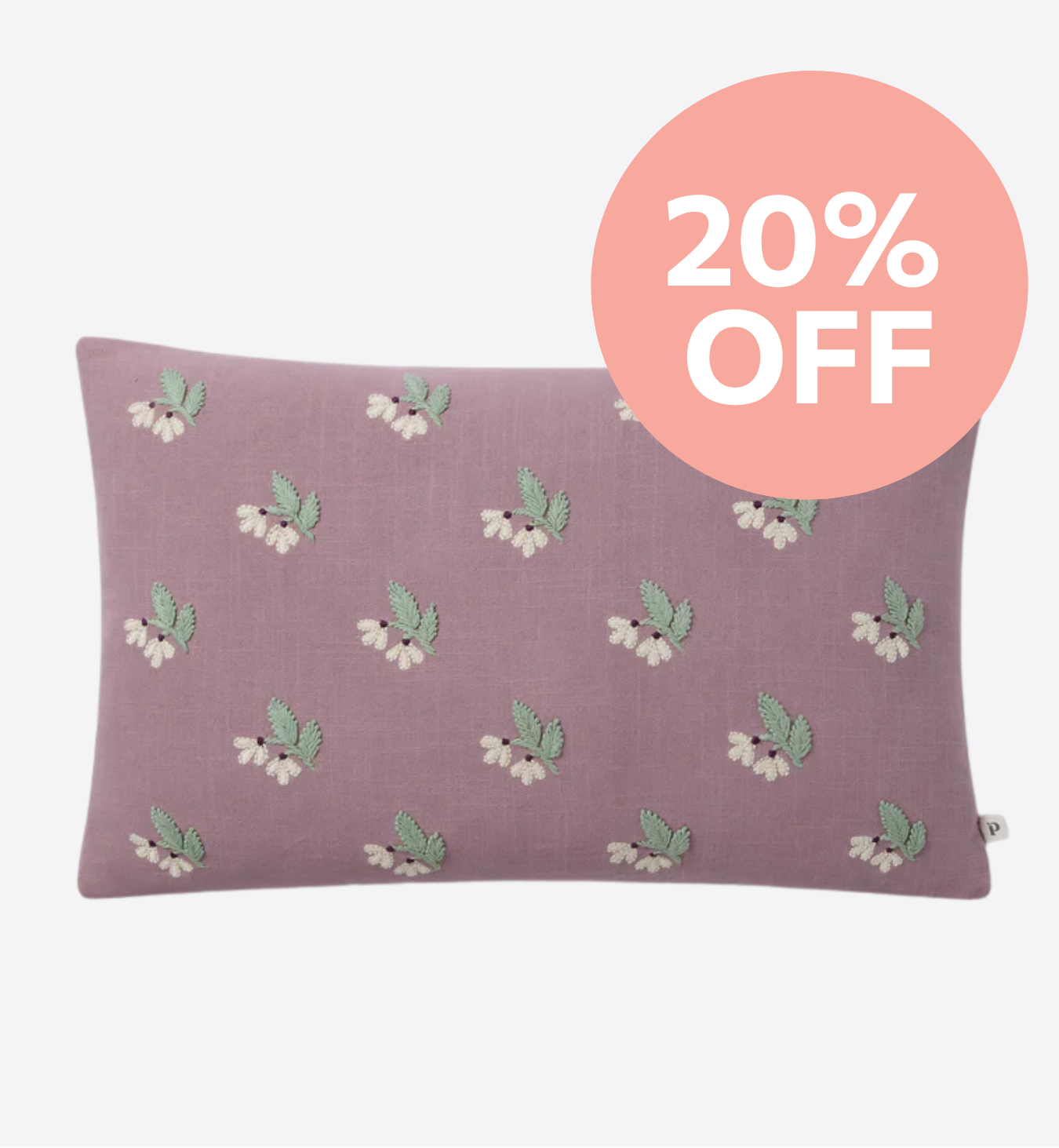 Elderberry Snowdrop Embroidered Filled Cushion  1 review