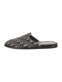 Oblique Jacquard Canvas Mules