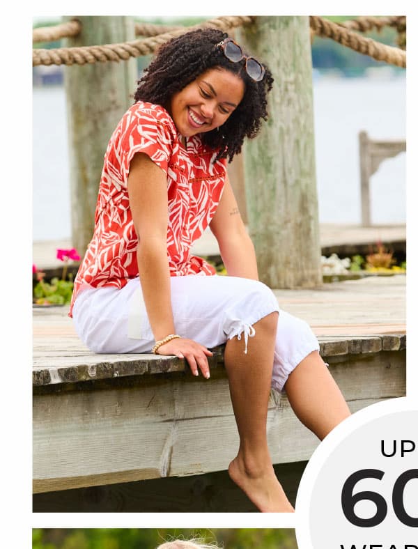 Painted Leaf Print Ladder Lace Detail Top