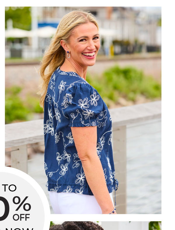 Embroidered Adjustable Tie Waist Button Front Blouse