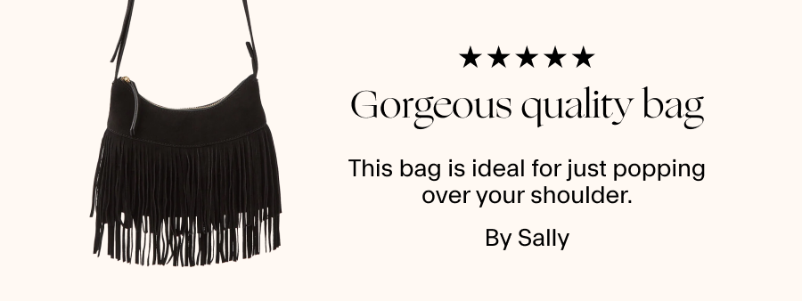 Fringe Suede Crossbody Bag Black